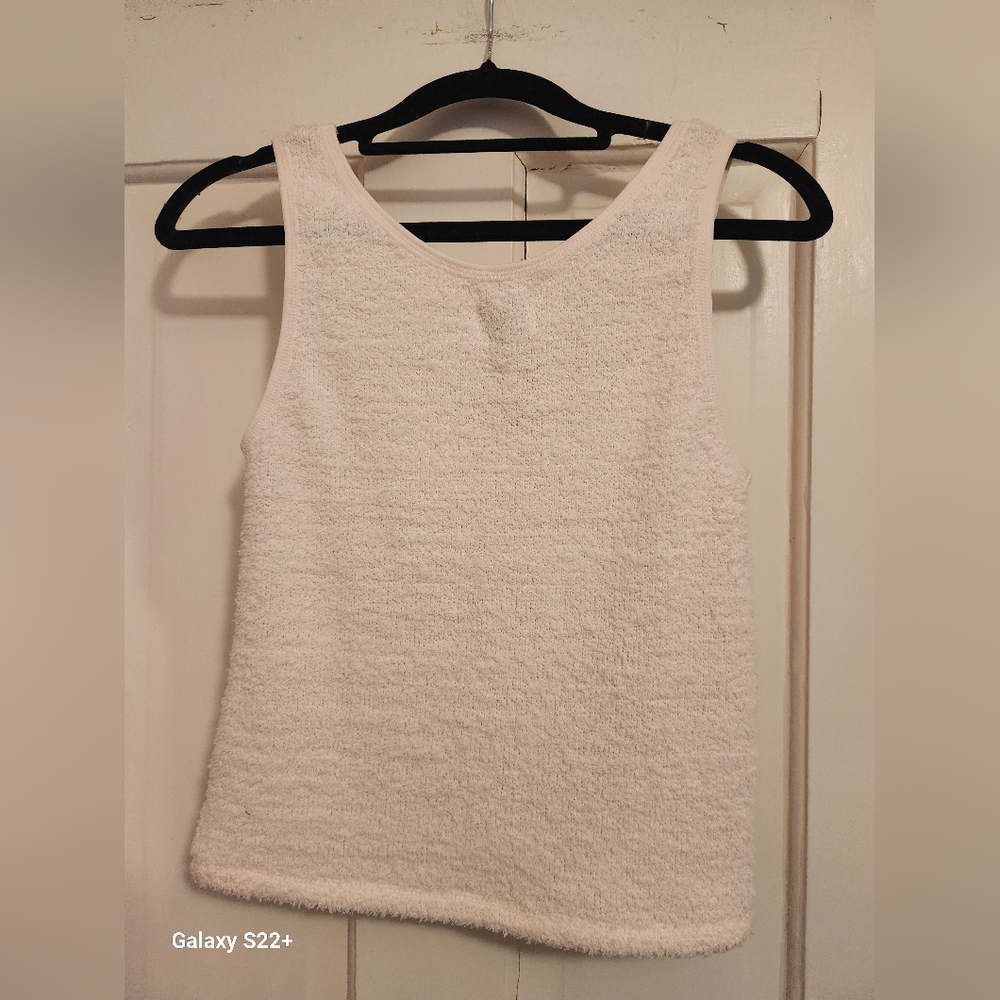 Elegant Cream Textured Tank Top